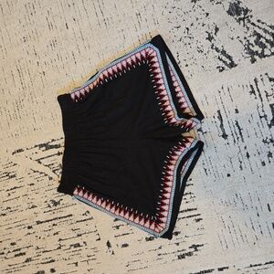 Black Patterned Women's Shorts
